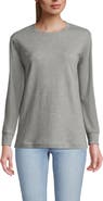 Lands' End Long Sleeve Cotton Interlock Crew T-Shirt