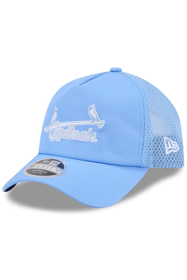 Men's New Era Light Blue St. Louis Cardinals 2026 Batting Practice Alternate Apex 9FORTY Adjustable Hat, Main, color, Light Blue