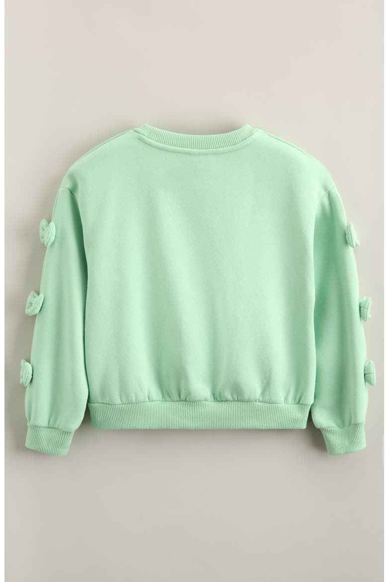 Kids' Bow Cotton Blend Sweatshirt, Alternate, color, GREEN PASTEL