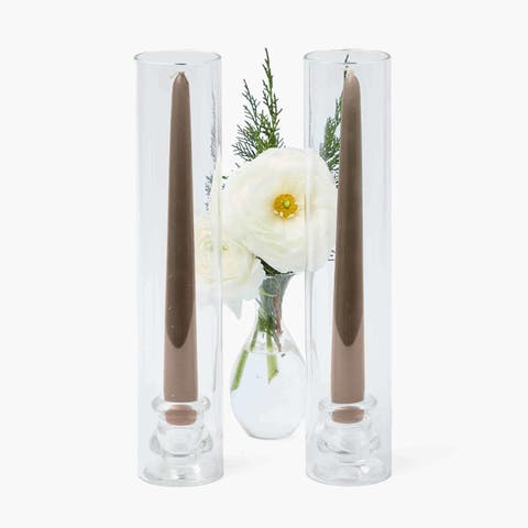 Claudia Glass Hurricane Candle Holder (Pair)