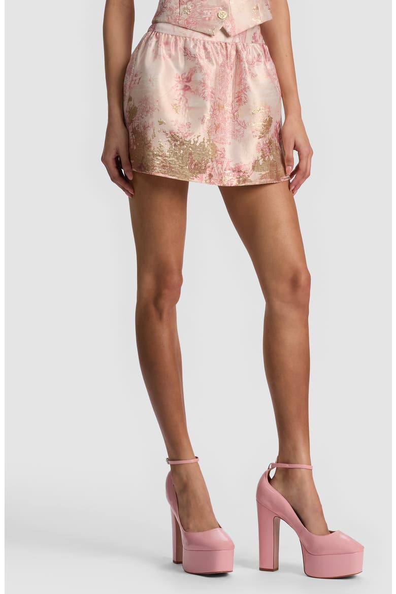 Ella Toile Jacquard Miniskirt, Alternate, color, ENGLISH ROSE TOILE