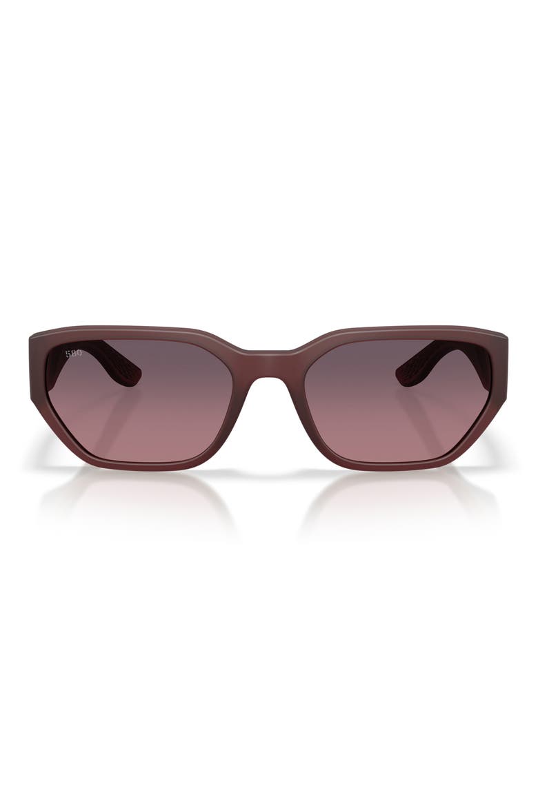 Clemente 58mm Polarized Rectangular Sunglasses, Main, color, STORMY SUNSET / ROSE