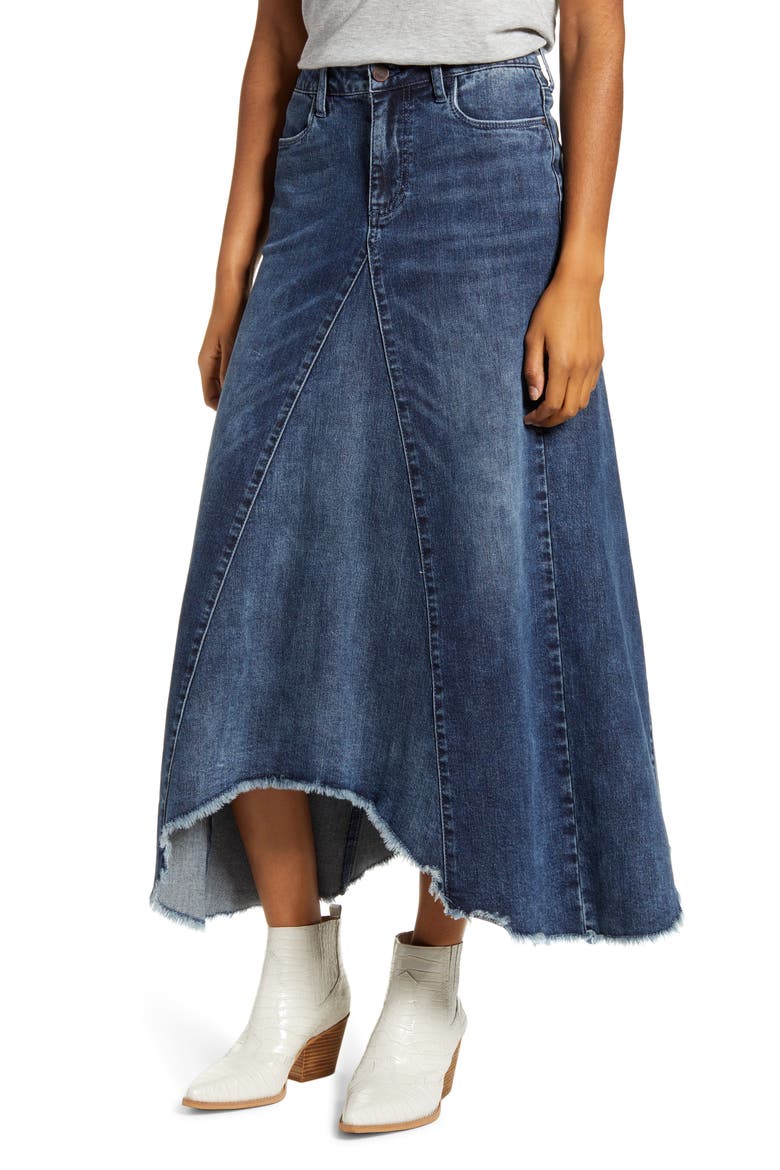 Long Jean Skirt, Main, color, DEEP BLUE