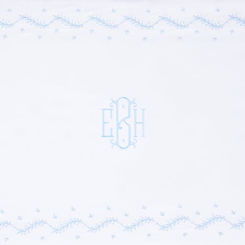 Shop Little English Kids' Embroidered Crib Sheet In Sky
