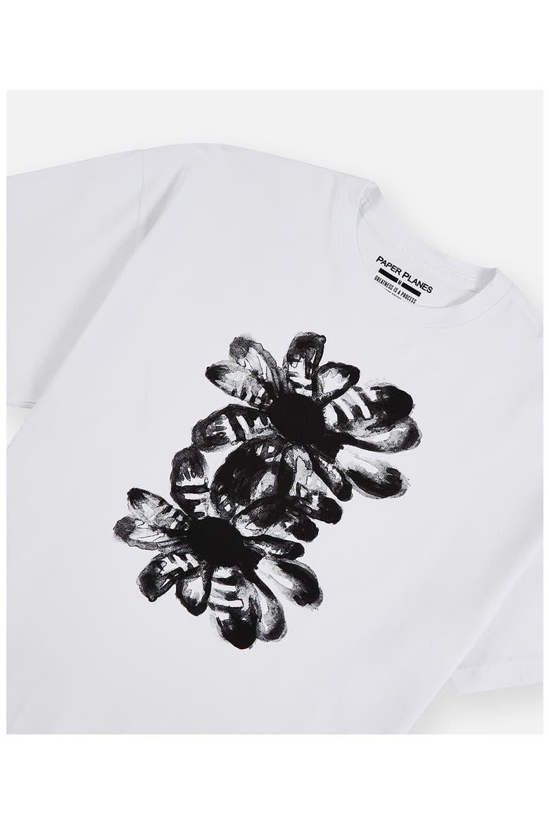 Double Flower Graphic T-Shirt, Alternate, color, WHITE