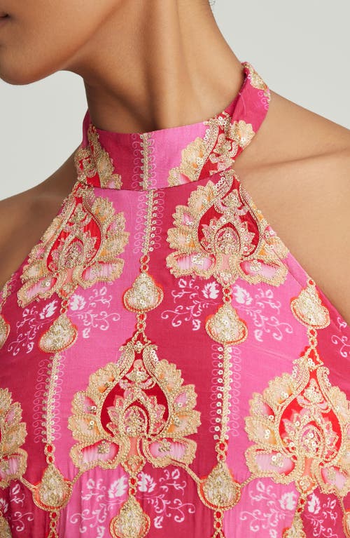 Holichic Halter Neck Maxi Dress In Pink