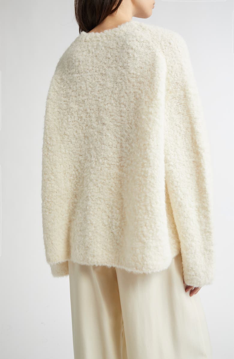 TOTEME Boxy Bouclé Alpaca Blend Sweater, Alternate, color, Milk