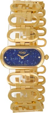 Fendi O'Lock Diamond Accent Oval Link Bracelet Watch, 28.3mm x 14.8mm