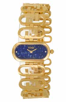 Fendi O'Lock Diamond Accent Oval Link Bracelet Watch, 28.3mm x 14.8mm