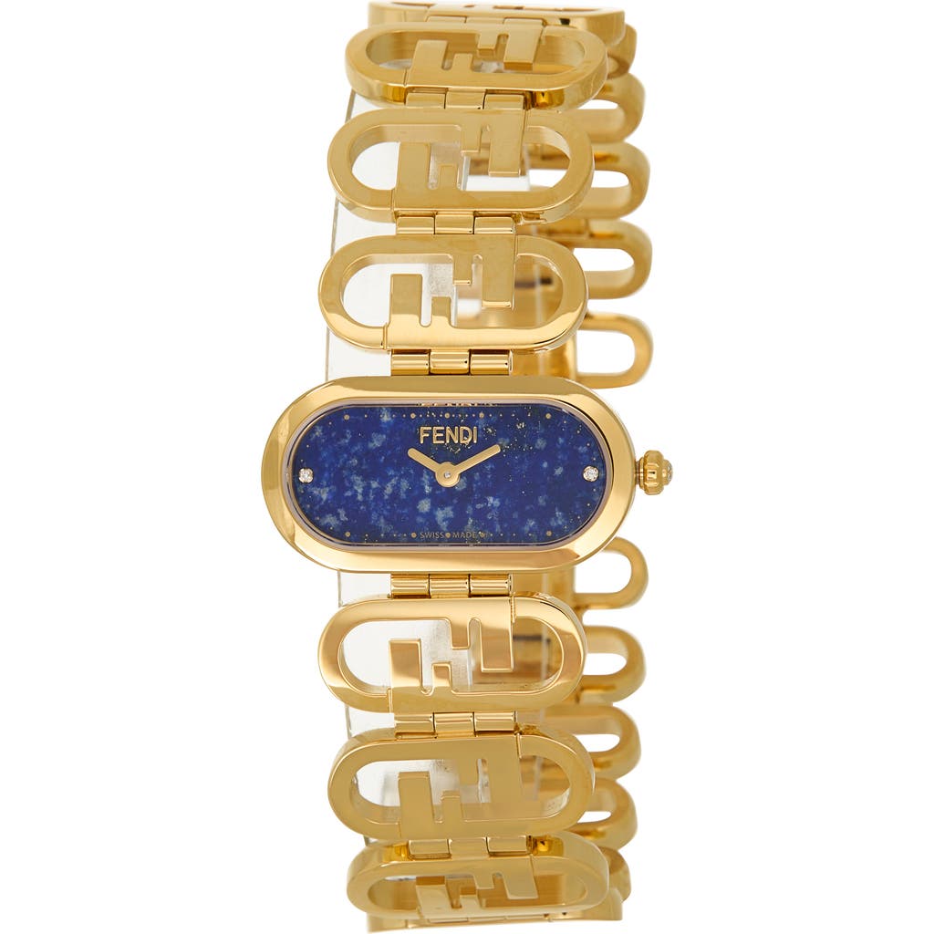 Fendi O'lock Diamond Accent Oval Link Bracelet Watch, 28.3mm X 14.8mm