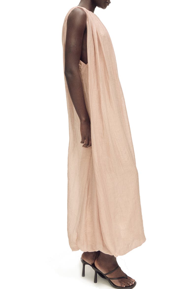 Gathered Belted Maxi Dress, Alternate, color, BEIGE