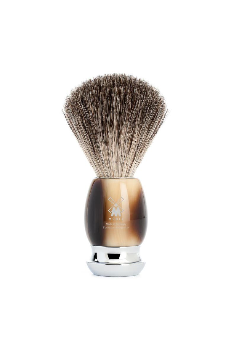 MÜHLE Vivo Brown Horn Pure Badger Shaving Brush, Main, color, Brown Horn