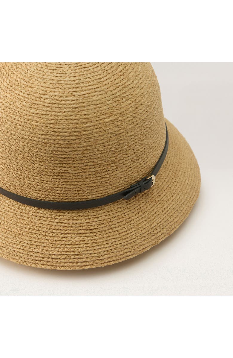 Helen Kaminski Raffia Cloche, Alternate, color, Natural/ Indigo