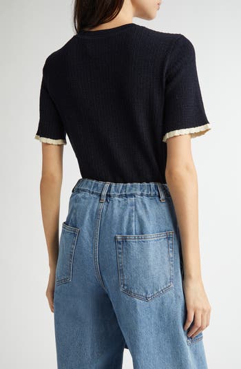 Contrast Knit Top