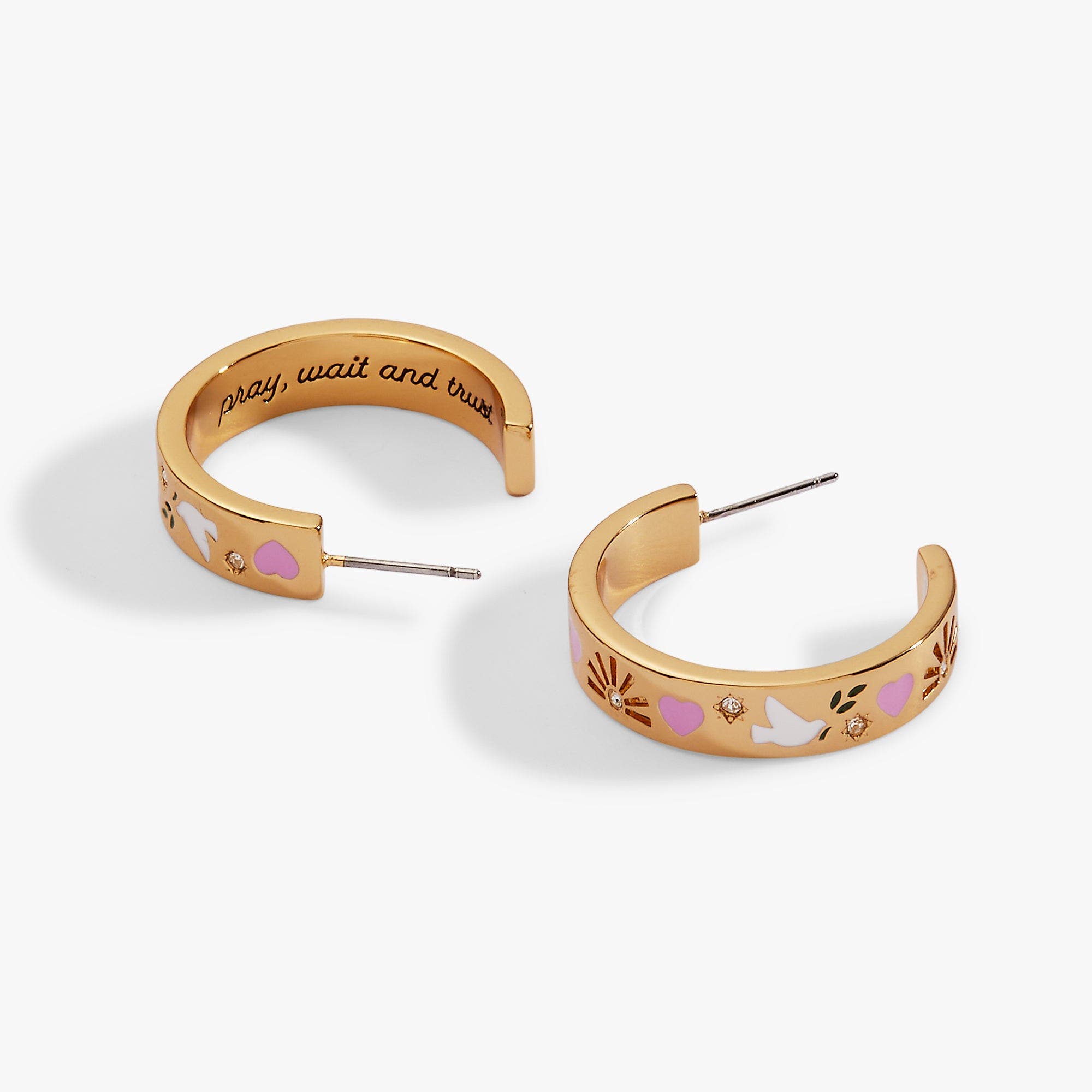 Alex and Ani 'Pray, Wait and Trust' Hoop Earrings (Women) | Nordstrom