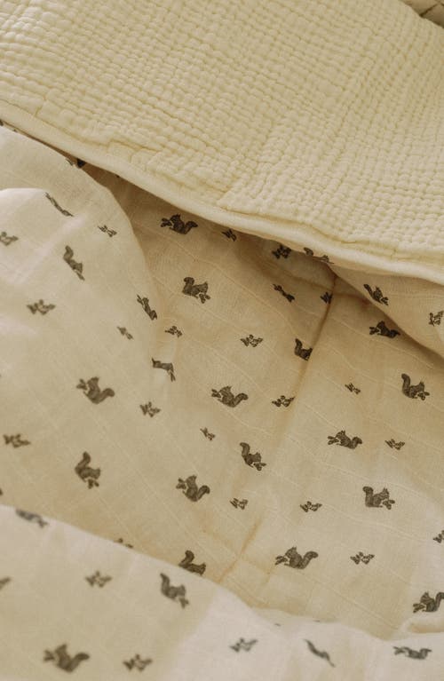 Oilo Organic Cotton Muslin Quilt & Sham Set In Squirrels