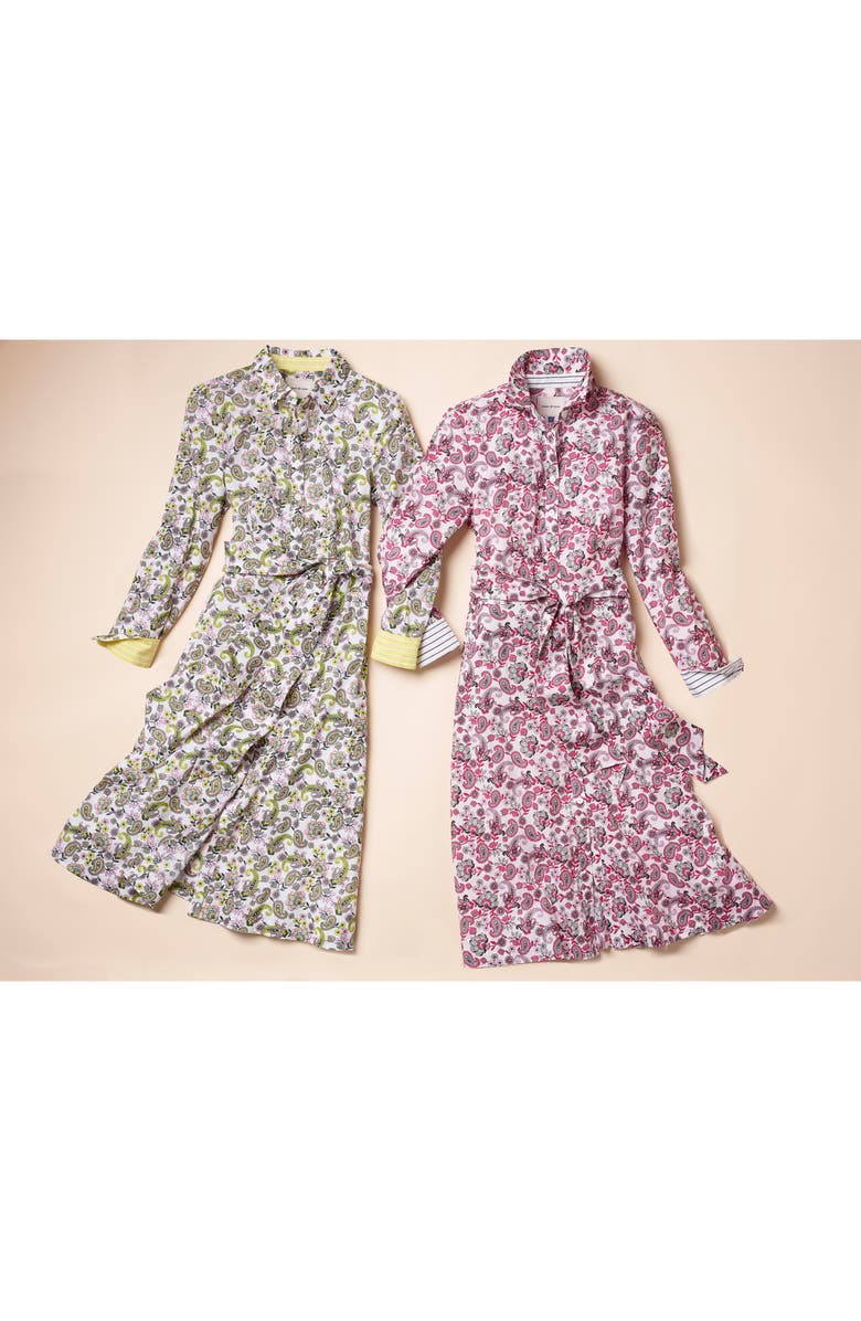 Court & Rowe Garden Paisley Long Sleeve Cotton Shirtdress, Alternate, color, 