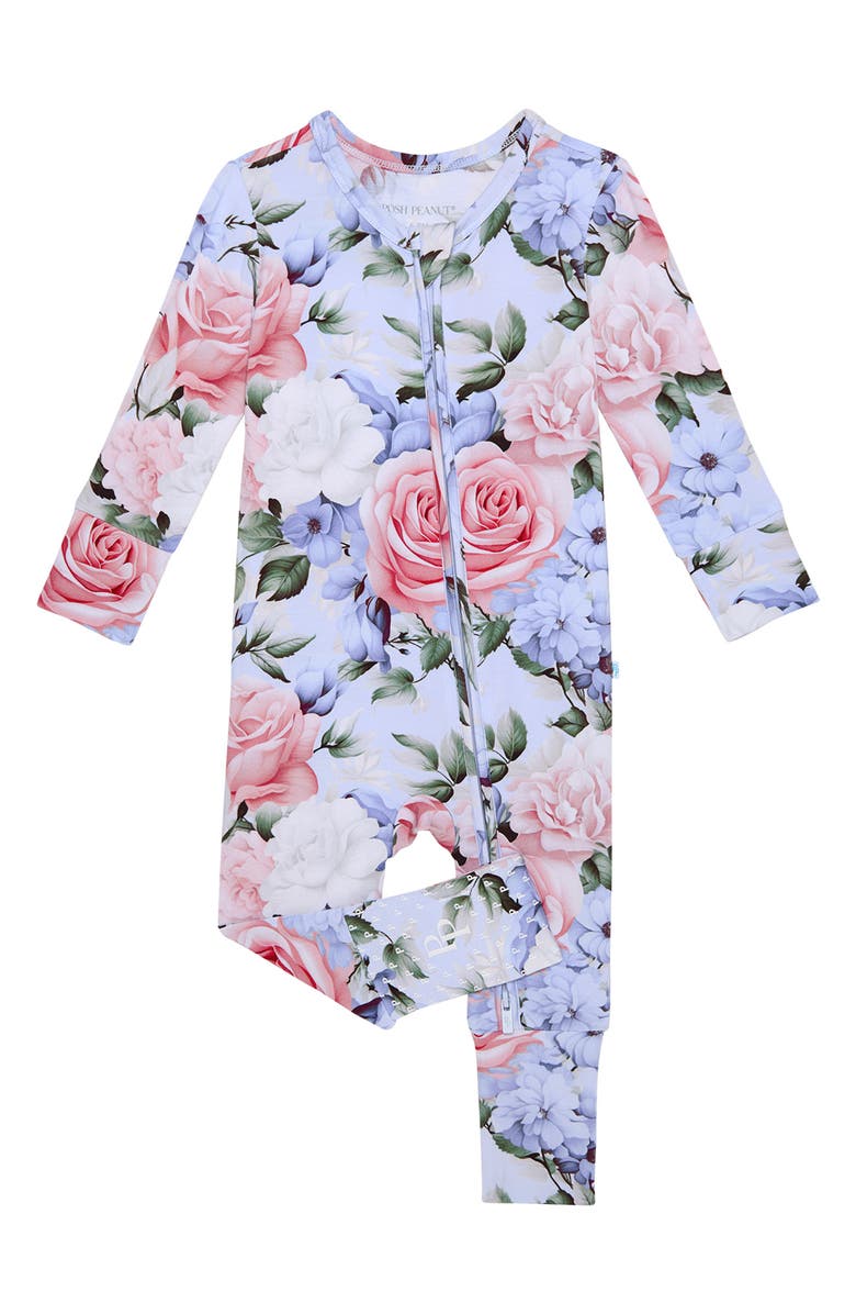 Posh Peanut Fitted Convertible One-Piece Pajamas, Main, color, Blue