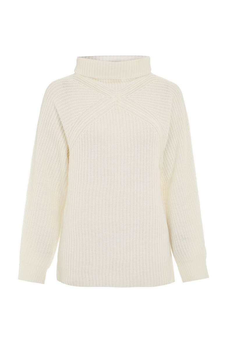 Diamond Stitch Turtleneck Sweater, Alternate, color, CREAM