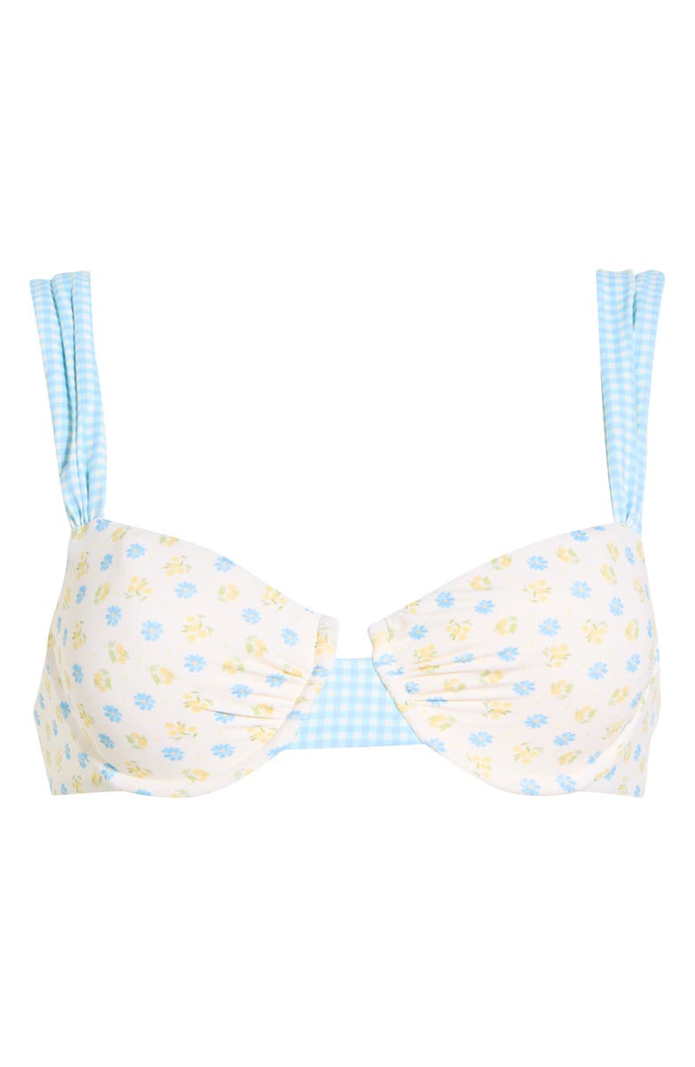 Dippin Daisys Verona Underwire Bikini Top, Main, color, Meadow/ Blue Gingham