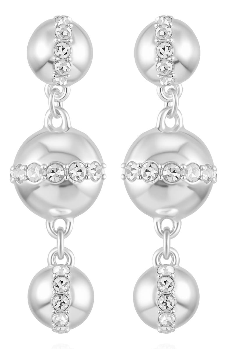 Vince Camuto Crystal Circle Drop Earrings, Main, color, Silver Tone