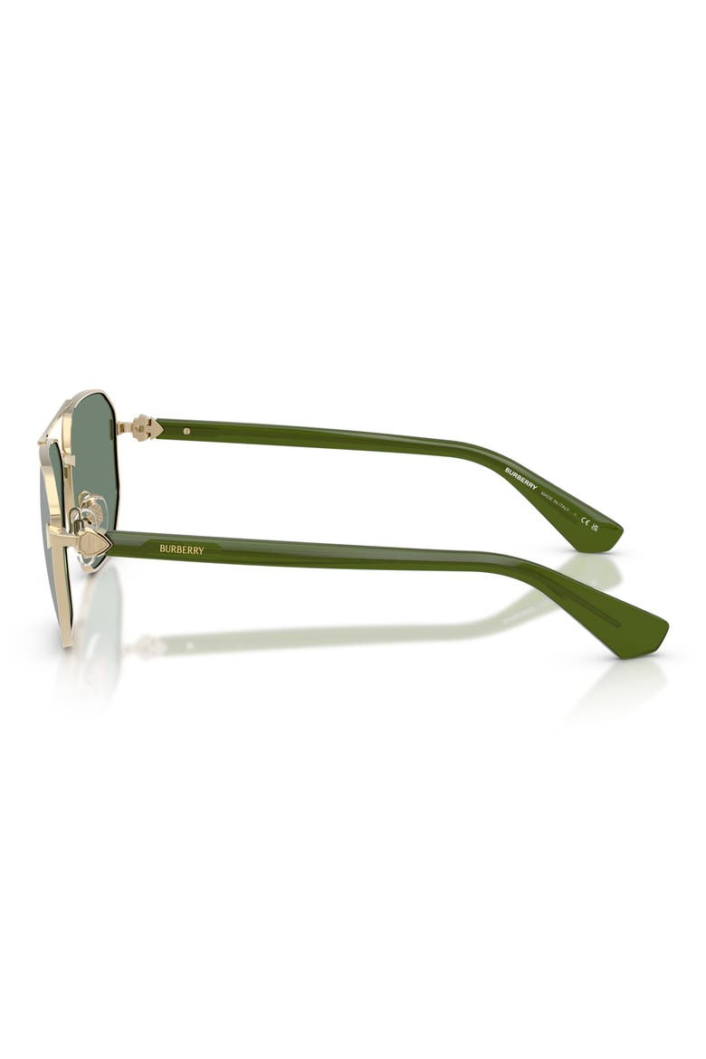60mm Pilot Sunglasses, Alternate, color, LIGHT GOLD / GREEN SILVER