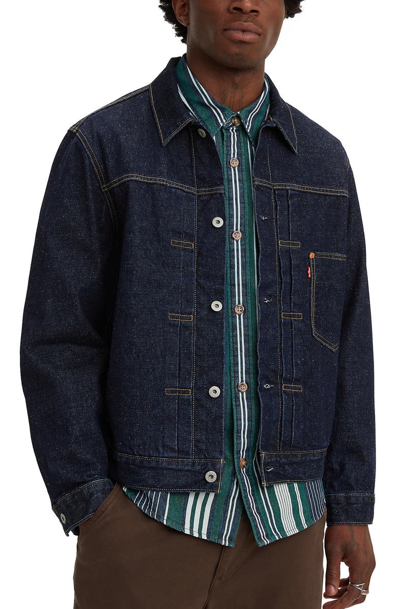 Levi
s<sup
®</sup
 Type 1 Denim Trucker Jacket, Alternate, color, Roll Up Selvedge Trucker