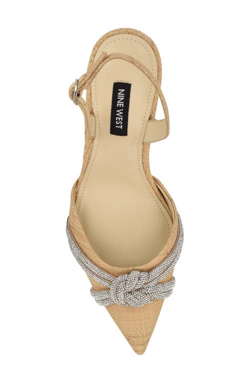 Nine West Women's Deby Embellished Slingback Stiletto Pumps In Light Natural
