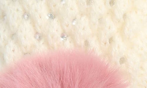 Surell Knit Glitz Mittens In Neutral