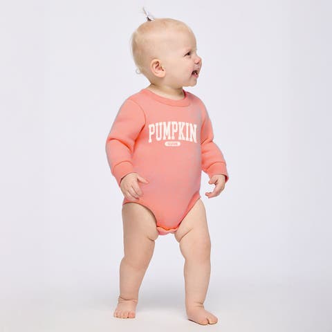 Pumpkin Season Varsity Cream Infant Fleece BodySuit