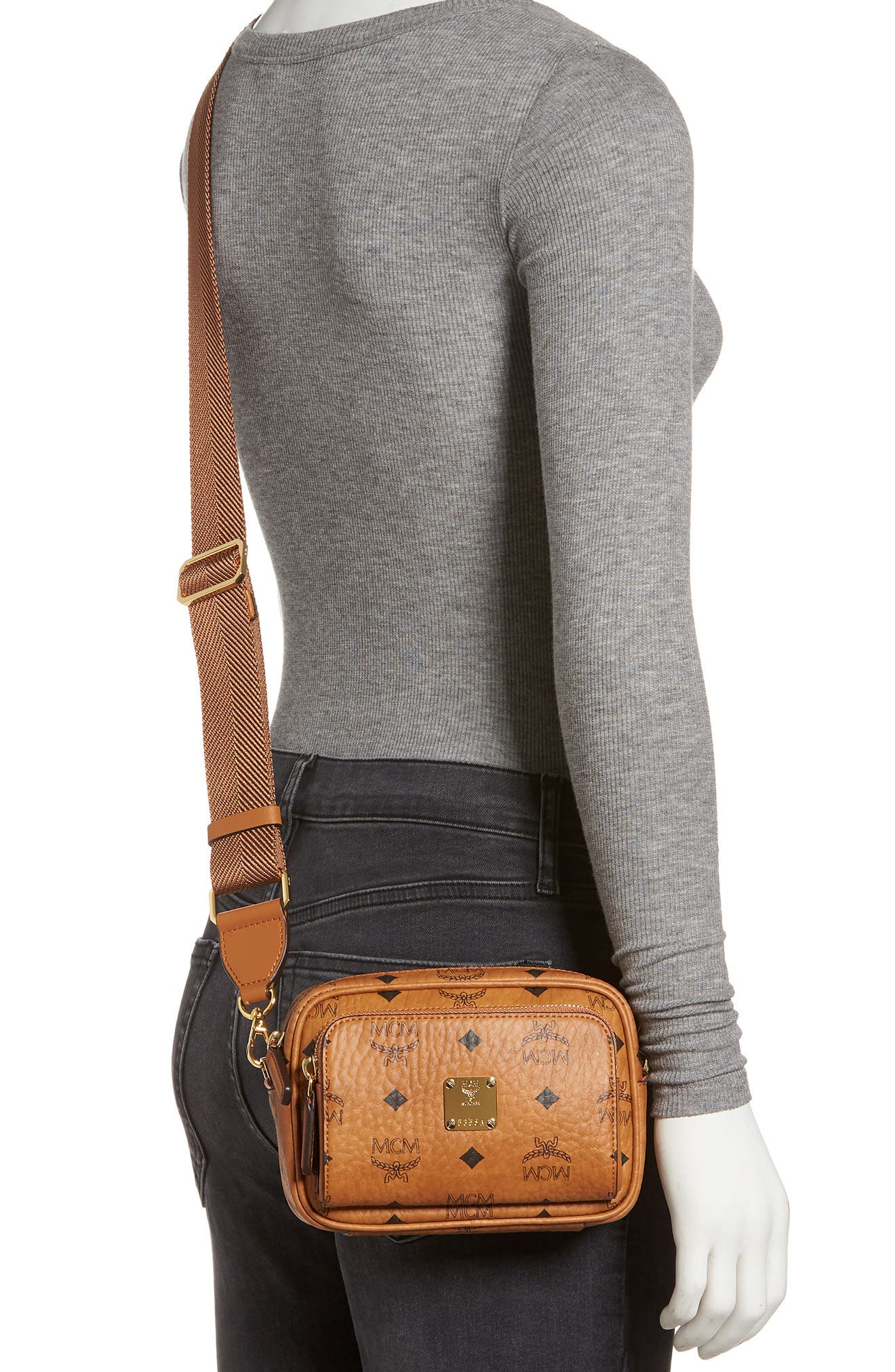 MCM X-Mini Klassik Visetos Convertible Crossbody Bag, Alternate, color, 