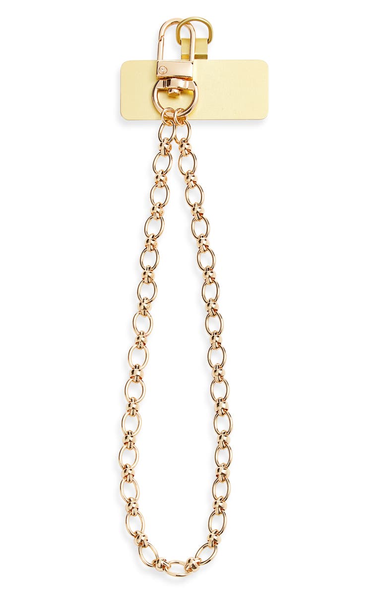 Chelsea28 Chain Link Phone Wrist Strap, Main, color, Gold
