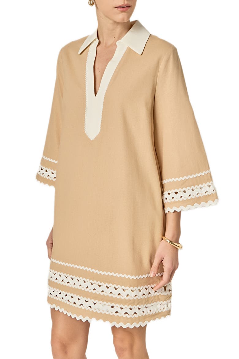Colorblock Minidress, Alternate, color, BEIGE