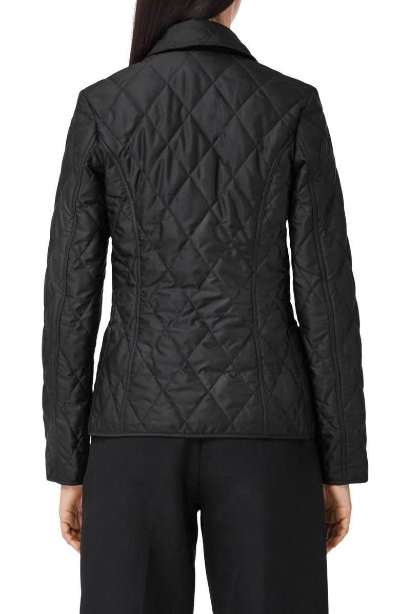 Burberry Fernleigh Thermoregulated Diamond Quilted Jacket, Alternate, color, Black