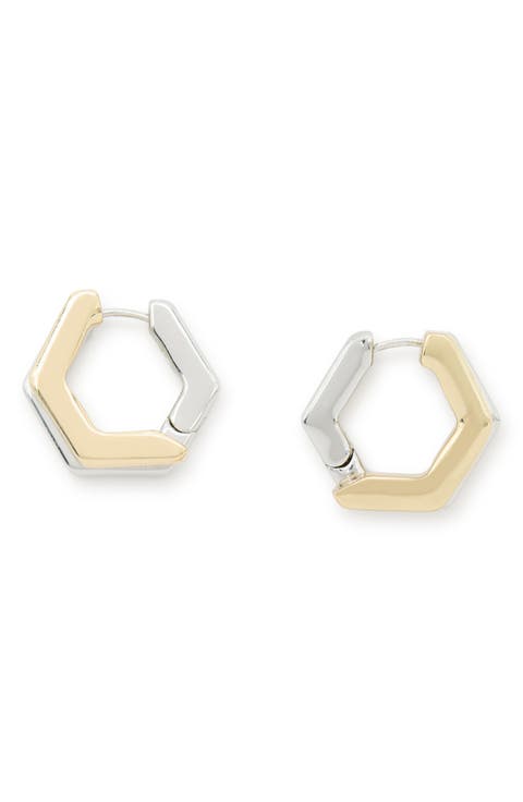Double Hex Hoop Earrings
