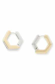 AllSaints Double Hex Hoop Earrings