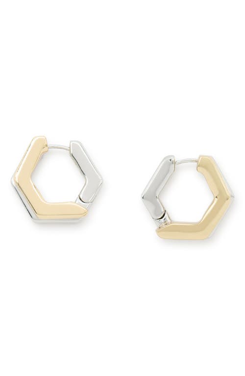 Shop Allsaints Double Hex Hoop Earrings In Two Tone