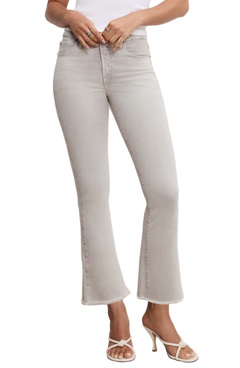 Soft-Tech Good Legs Frayed Crop Mini Bootcut Jeans (Amulet 003) (Regular & Plus)