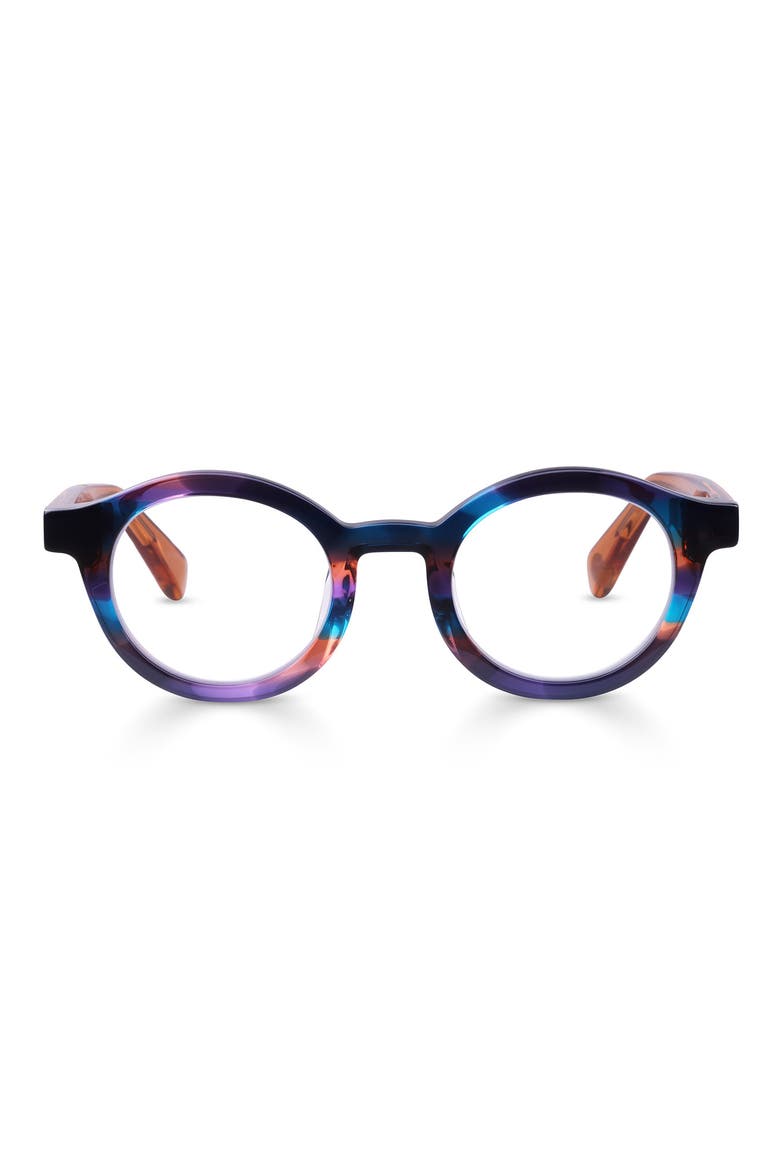 TV Party 41mm Round Reading Glasses, Main, color, PURPLE / ORANGE MULTI