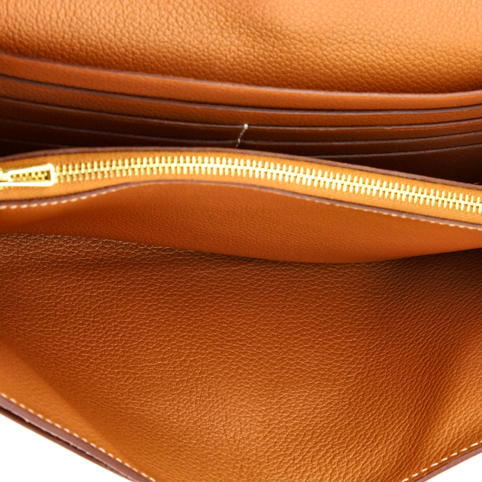 Pre-Owned Hermes Constance To Go Wallet Evercolor, Alternate, color, Gold