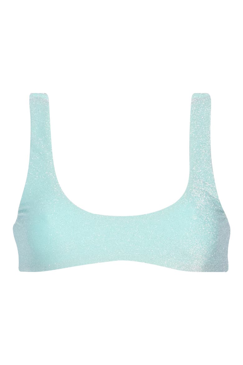 Sunny Metallic Scoop Neck Swim Top, Alternate, color, BLEACHED AQUA