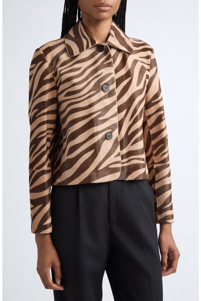 Genuine Calf Hair Jacket, Alternate, color, ZEBRA