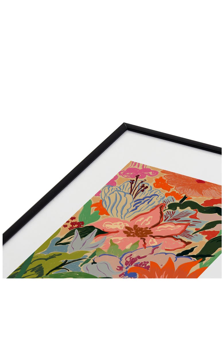 Summer Bouquet Framed Art Print, Alternate, color, BLACK TONES