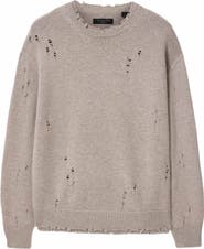 AllSaints Wolf Distressed Crewneck Sweater