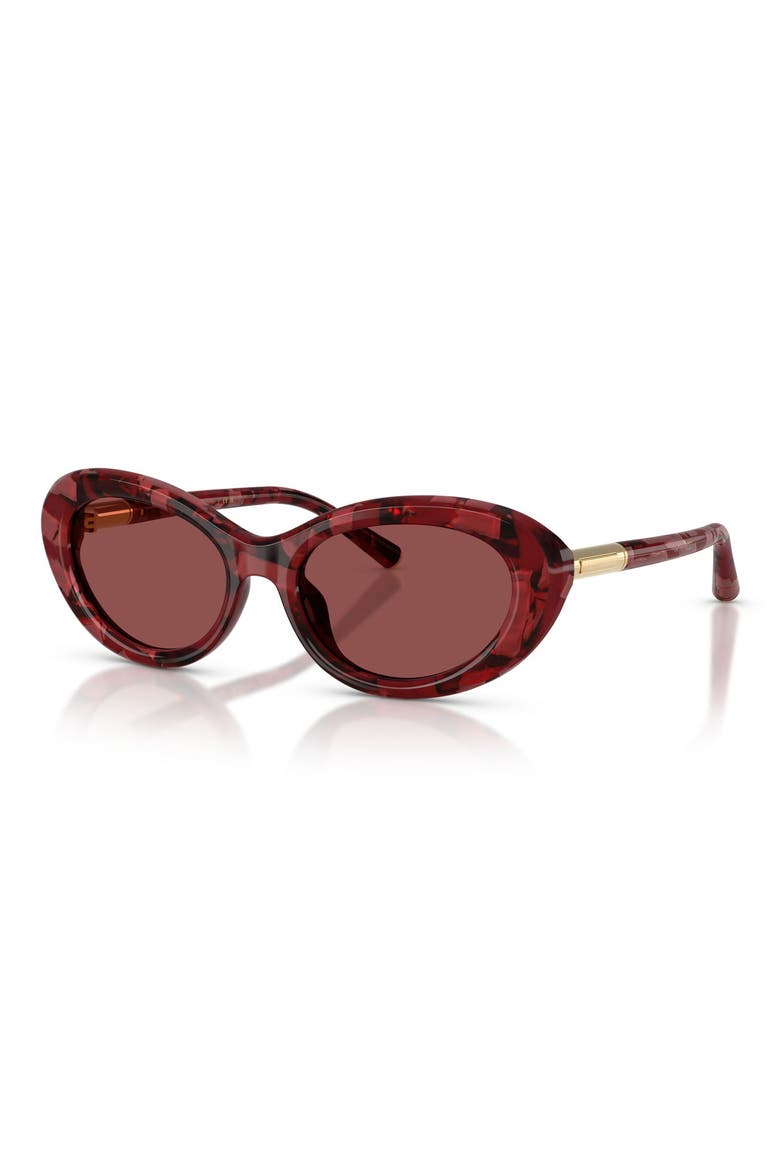 54mm Oval Sunglasses, Alternate, color, PEARL HAVANA RED / DARK VIOLET