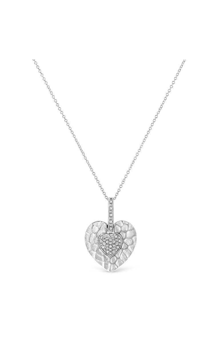Haus of Brilliance .925 Sterling Silver Pave-Set Diamond Accent Heart Shape Pendant Necklace, Alternate, color, White