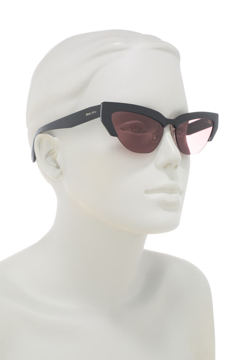 Miu Miu 59mm Semi Rimless Cat Eye Sunglasses, Alternate, color,