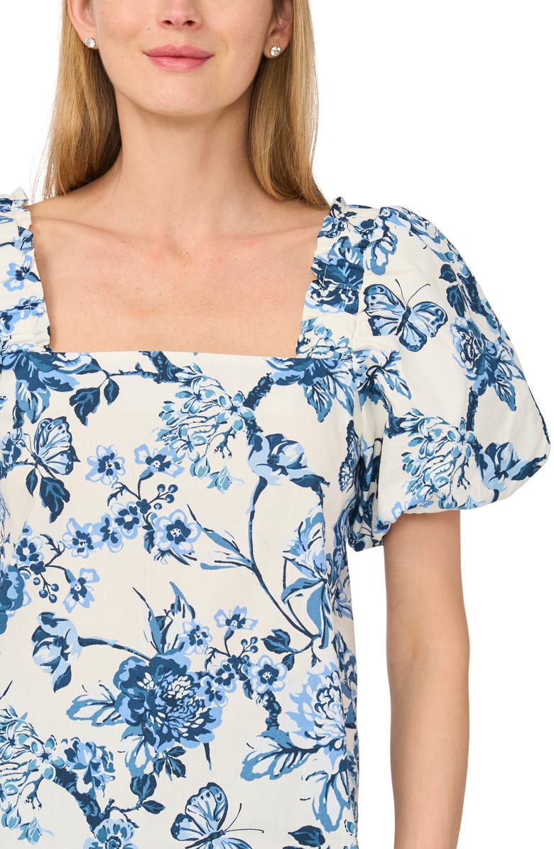 CeCe Puff Sleeve Cotton Top, Alternate, color, Vanilla Ice