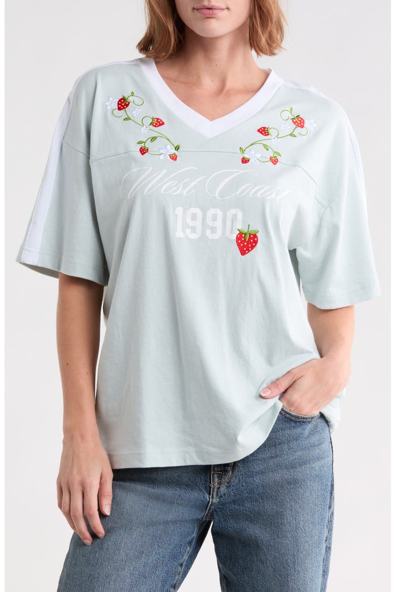 West Coast Strawberries Graphic Tee, Main, color, BABY BLUE