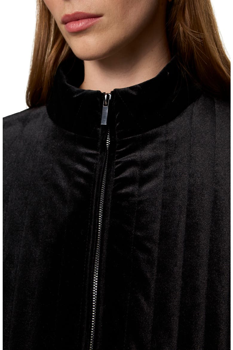 Quilted Velvet Jacket, Alternate, color, BLACK